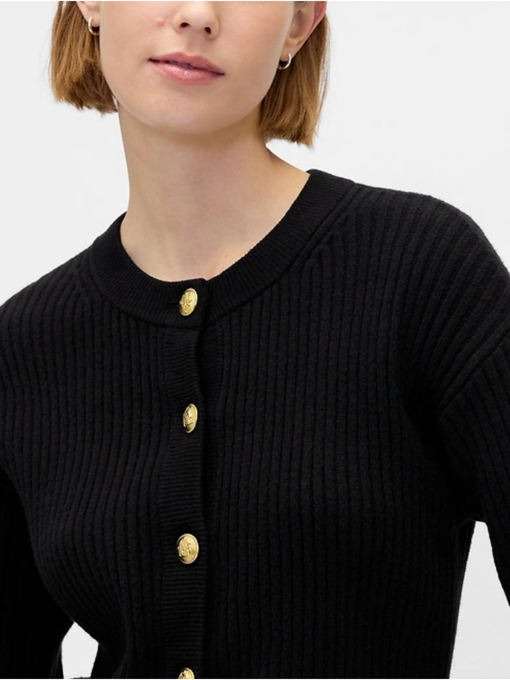 Brand new GAP Black Ribbed Knit Jumpsuit with Gold Buttons - Picture 2 of 5